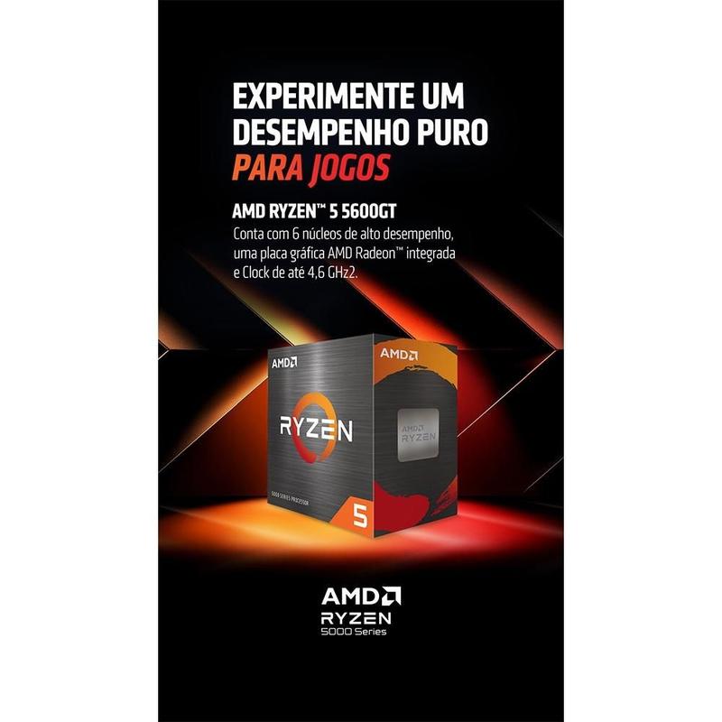 Processador AMD Ryzen 5 5600GT, 3.6 GHz, (4.6GHz Max Turbo), Cache